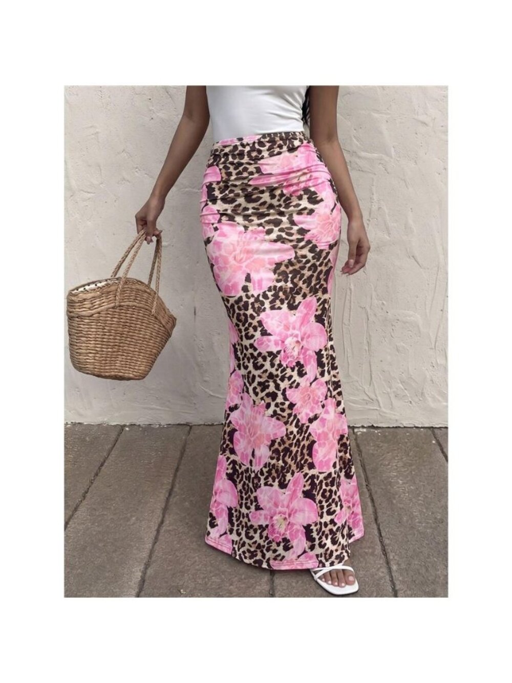 Leopard Print Bodycon Maxi Skirt